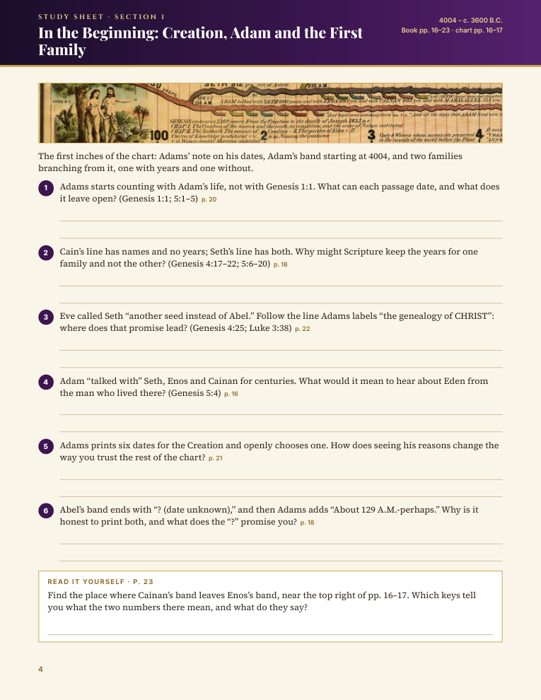 A study sheet from the Companion